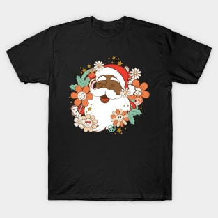 African American Retro Santa Claus Christmas T-Shirt